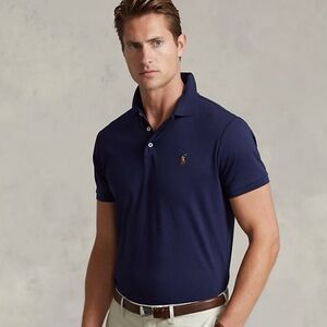 Polo Ralph Lauren Custom Slim Fit Navy Polo Shirt